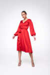 Raudona wrap-over suknelė „Lille“