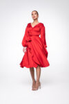 Raudona wrap-over suknelė „Lille“