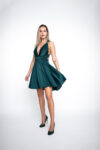 Smaragdines spalvos, trumpa, multifunkcine, progine moteriska suknele